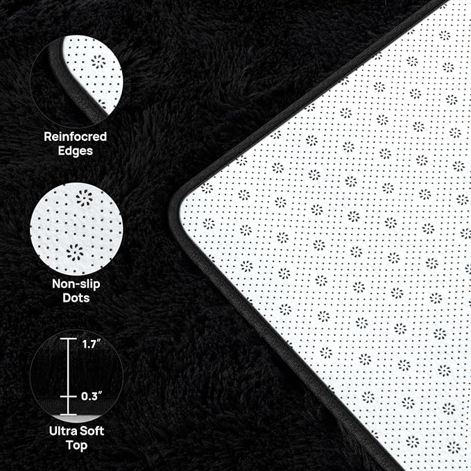 Deerhoo Large Shag Area Rugs 9 x 12, Plush Fuzzy Rugs - Image 4