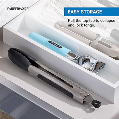 Farberware Silicone-Tipped Locking Kitchen Tongs – Heat Resistant, Nonstick Safe - Image 5