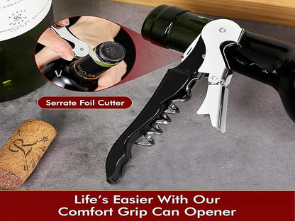 Professional Waiter Corkscrew Wine Openers Set, Heavy Duty Stainless Steel - Image 5
