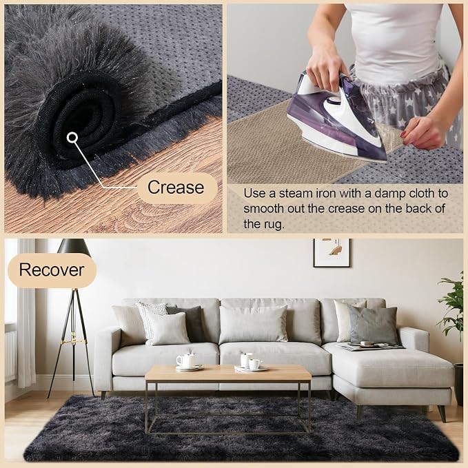 Mugorn 6x9 Rugs for Living Room, Large Fluffy Area Rugs for Bedroom, Soft - Image 7