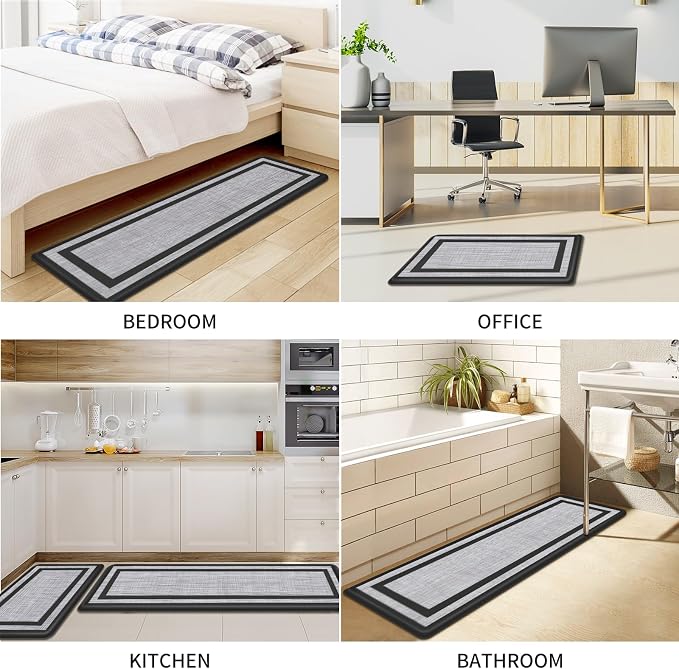 Mattitude Kitchen Mats Set of 2 Cushioned Rugs 0.47 inch Thick Anti-Fatigue Mats - Image 6