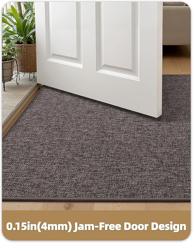 Color&Geometry Ultra Thin Indoor Door Mat 32"x48", Non Slip Rubber Backed Dirt - Image 3