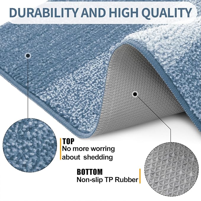 Kitinjoy Indoor Outdoor Door Mat, 59x32 Non-Slip Absorbent Dirt Trapper - Image 3