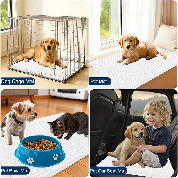 OLANLY Dog Door Mat for Muddy Paws 34x21, Ultra Absorbent Chenille Mud Doormat - Image 7