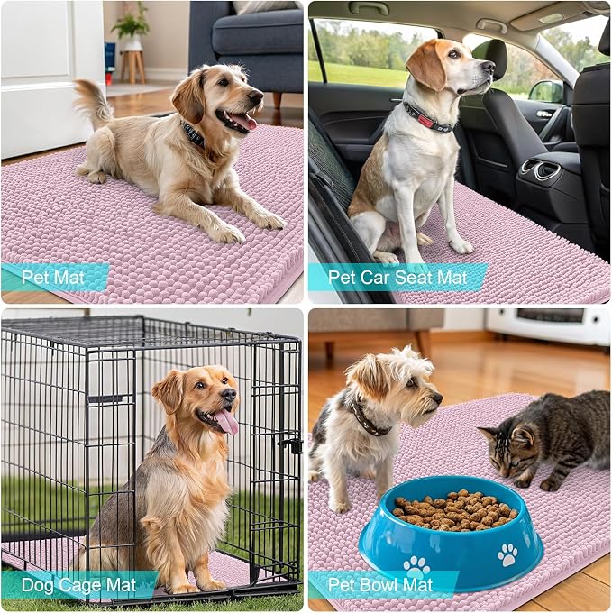 OLANLY Dog Door Mat for Muddy Paws 54x32, Absorbs Moisture and Dirt, Absorbent - Image 7