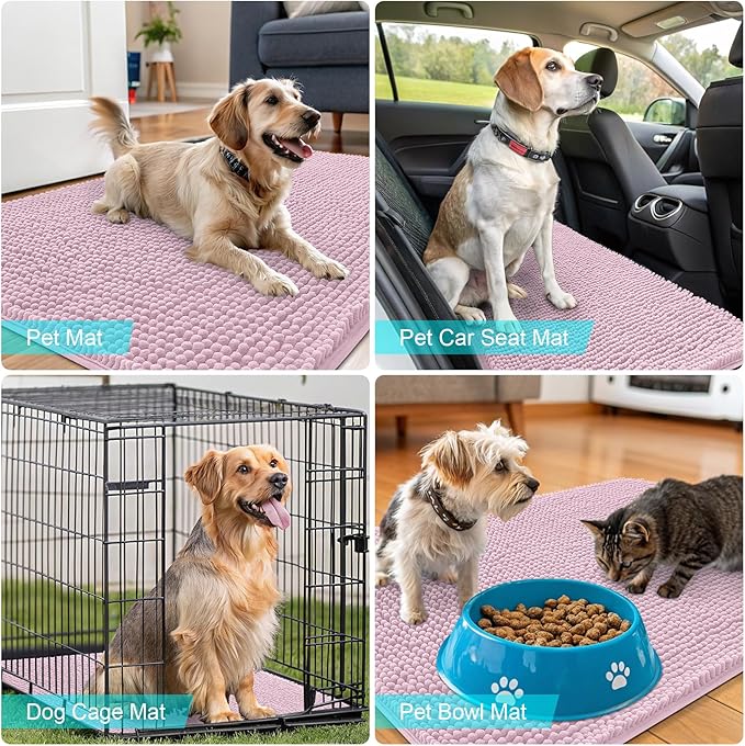 OLANLY Dog Door Mat for Muddy Paws 70x32, Absorbs Moisture and Dirt, Absorbent - Image 7