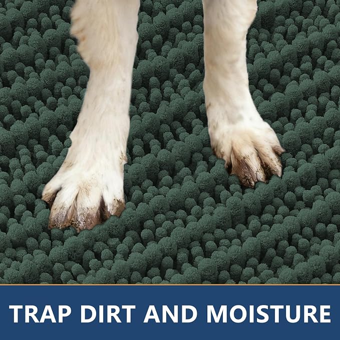 Smiry Dog Door Mat for Muddy Paws 70x24, Absorbent Dirt Trapper, Non-Slip - Image 4