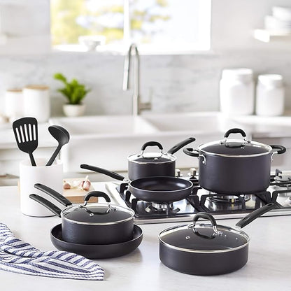 Amazon Basics Hard Anodized Non-Stick 12-Piece Cookware Set, Pans and Utensils - Image 7