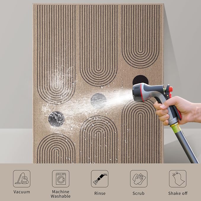 Tangsoo Modern Easy Jute Rug 5x7 Large Washable Area Rugs - Image 5