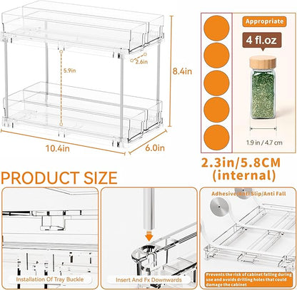 Yieach 2 Tier Sliding Spice Racks - Image 3