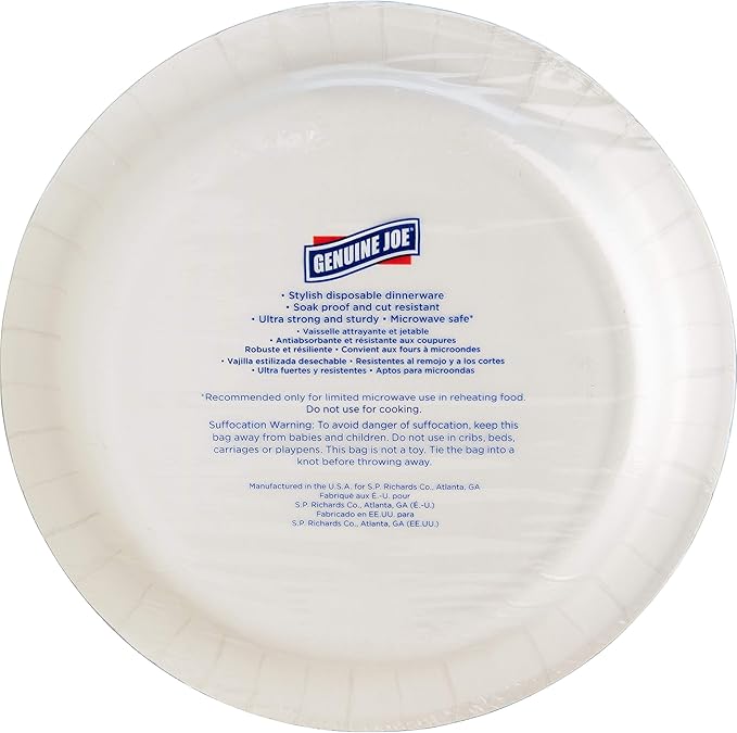 Genuine Joe Printed Paper Plates, 7" (Pack of 500)