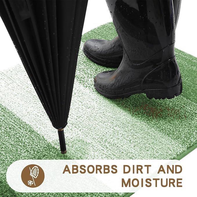 Kitinjoy Indoor Outdoor Door Mat, 45x27 Non-Slip Absorbent Dirt Trapper - Image 2