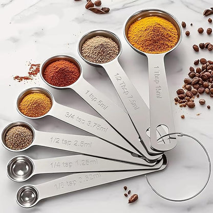 TILUCK Stainless Steel Measuring Spoons Set, Coffee Scoop Spoon, Kitchen Gadgets - Image 6