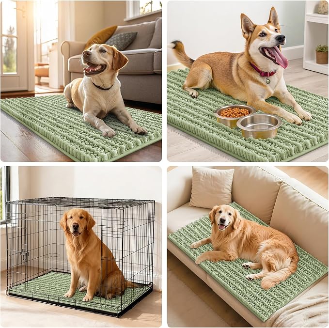 Smiry Dog Door Mat for Muddy Paws 30x20, Absorbent Dirt Trapper, Non-Slip - Image 7