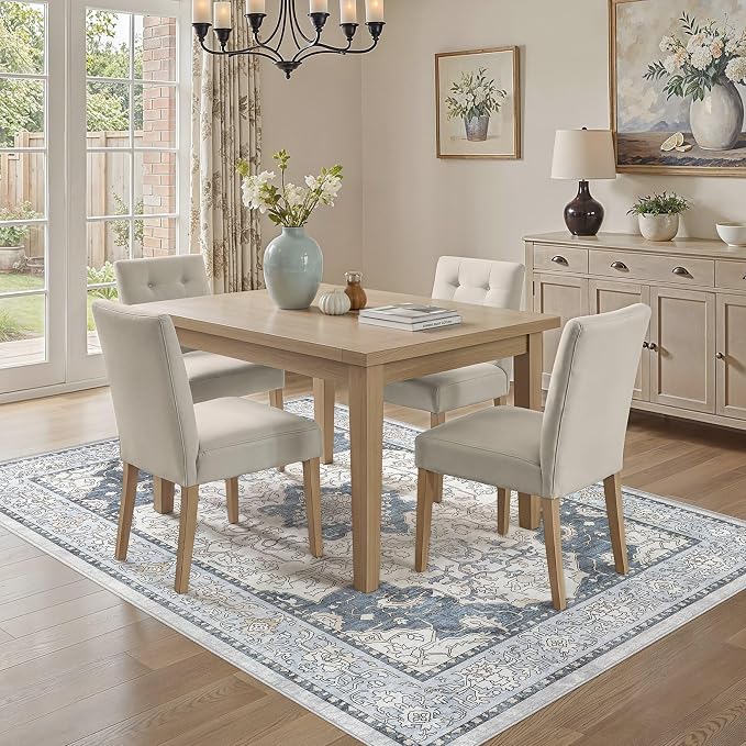 cotiled 5x8 Area Rug Machine Washable Vintage Carpet - Image 5