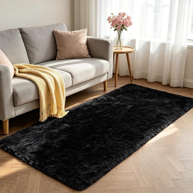 Shag Runner Rug for Bedroom Living Room 3x7 Upgrade Non-Slip Fluffy Soft - Image 2