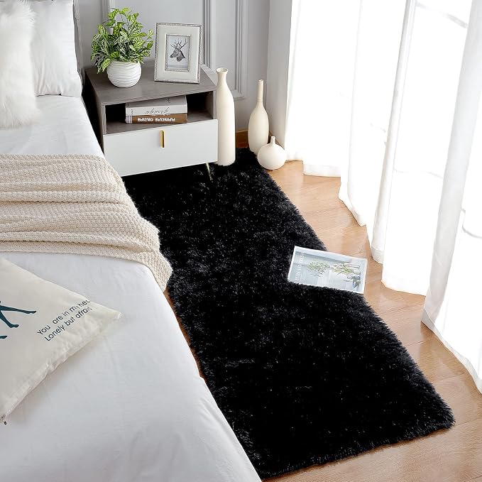 Chicrug Soft Runner Rug for Bedroom Living Room Plush Fluffy Rug 2x8 Feet - Image 3