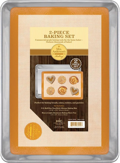 Mrs. Anderson’s Baking Non-Stick Silicone Half-Size Baking Mat and Sheet Pan Set - Image 2