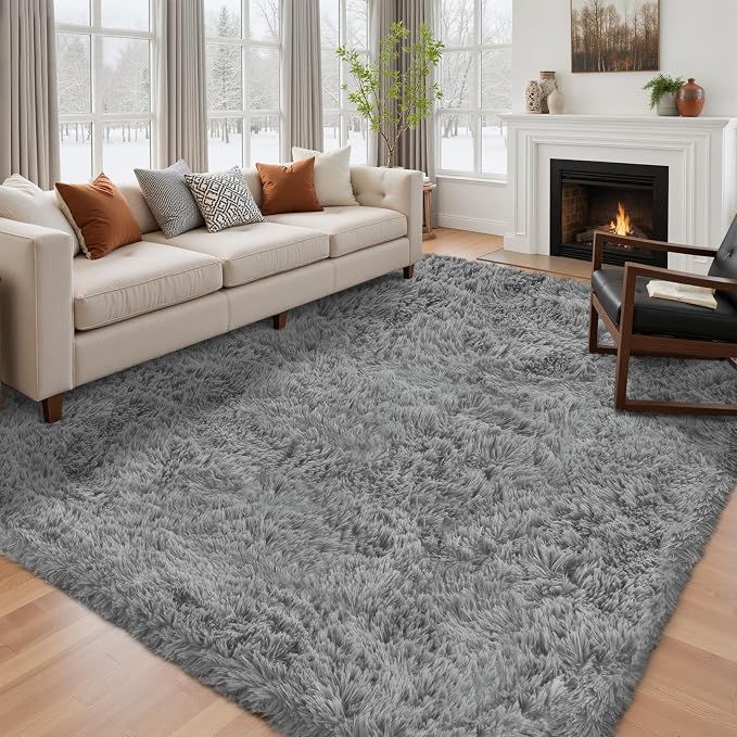 5x7 Area Rug for Living Room: Ultra Soft Fluffy Rug Modern Large Thicked Shag - Image 3