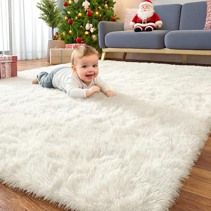 OLANLY Area Rugs for Living Room Bedroom, Machine Washable 4x5.9 ft Soft Fluffy - Image 7