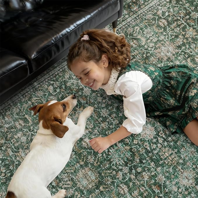 DCX Green 8x10 Rug, Kid & Pet Friendly - Image 4