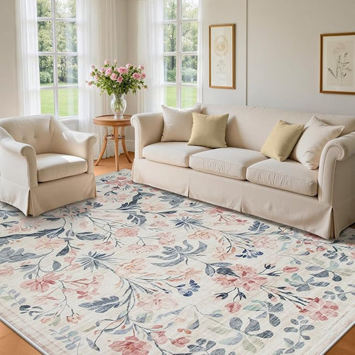 9x12 Area Rugs Washable Rug: Large Boho Living Room Rug Soft Non-Slip Low Pile - Image 2