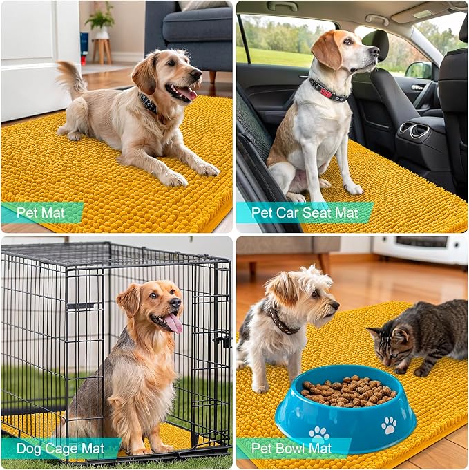 OLANLY Dog Door Mat for Muddy Paws 35x24, Absorbs Moisture and Dirt, Absorbent - Image 7