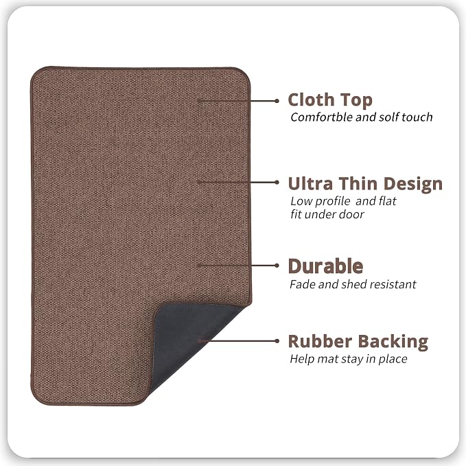 Bosap Bath Mat, Ultra Thin Bathroom Rugs, Rubber Bath Mats - Image 2