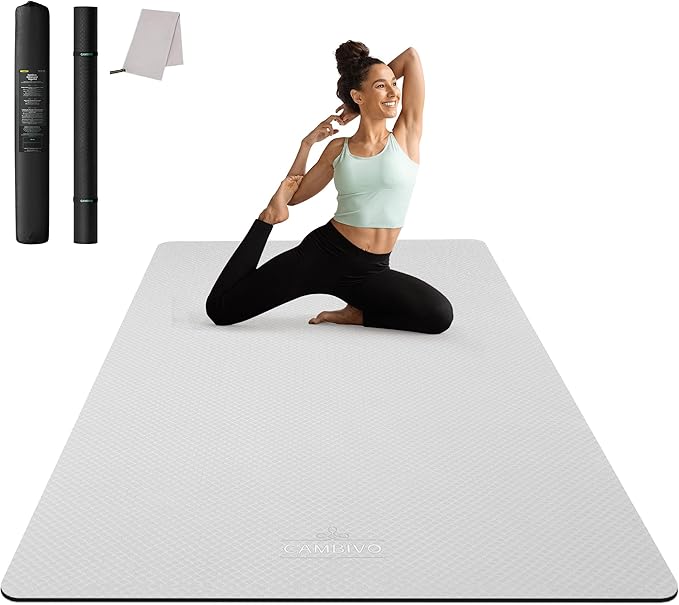 CAMBIVO Yoga Mat 72" x 48" Large Workout Mat by CAMBIVO