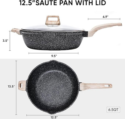 CAROTE 12.5 Inch Nonstick Deep Frying Pan - Image 2