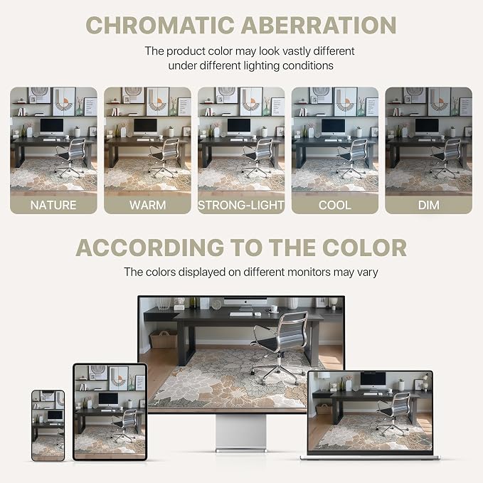 48"x72" Office Chair Mat for Hardwood Tile Floor, Under Desk Carpet Protector - Image 6