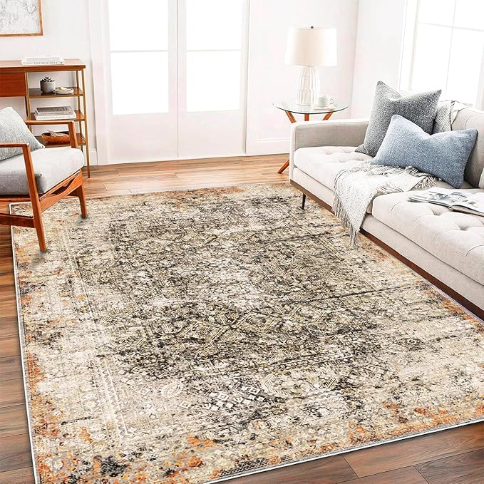CHAMPLANT Area Rug 3'x5' Washable Vintage Traditional Floor Cover Foldable Thin by CHAMPLANT
