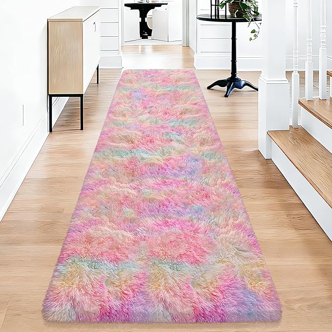 2x10 Feet Tie-Dye Rainbow Unicorn Rug by TENNOLA
