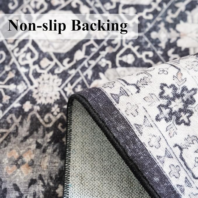 Hallway 2x5 Washable Runner Rug: Oriental Stain Resistant Kitchen Entryway Rugs - Image 4