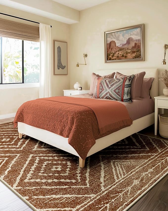 BESTSWEETIE Area Rug 6x8 Rug Machine Washable Non-Slip Low Pile Print Pattern - Image 8