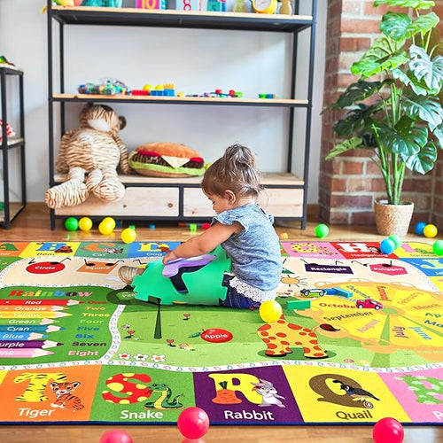 6x9 Playroom Rugs for Kids Washable, Educational and Fun Playmat - Image 2