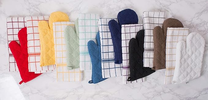 DII Basic Terry Collection 100% Cotton Quilted, Oven Mitt, 2 Piece - Image 7