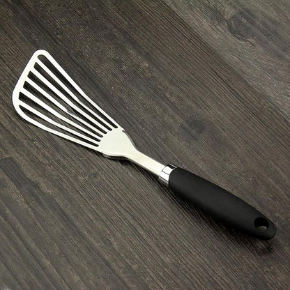 304 Stainless Steel Fish Spatula, Non-Slip Ergonomic Handle Slotted Spatula - Image 5
