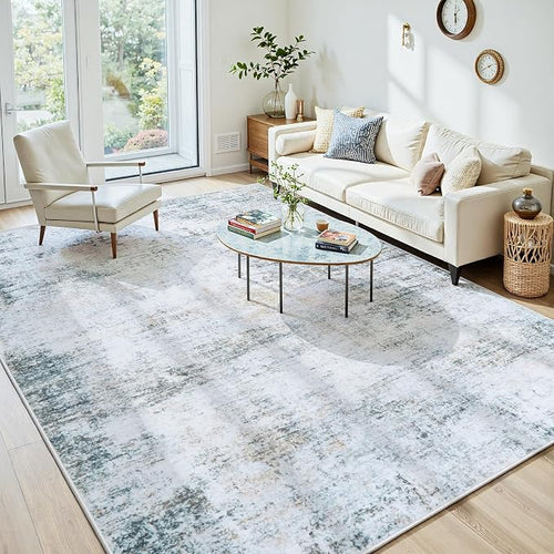 9x12 Area Rugs Washable Rug:Anti-Skid Abstract Modern Living Room Rug Soft Thin - Image 2