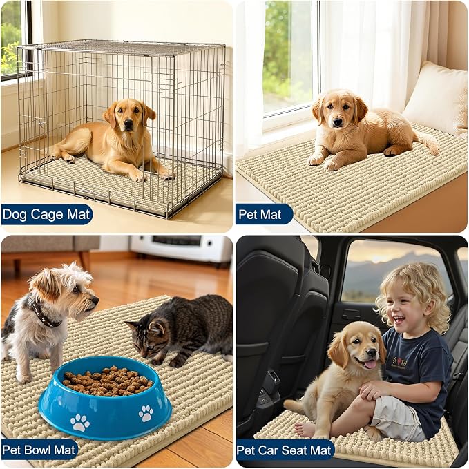 OLANLY Dog Door Mat for Muddy Paws 30x20, Ultra Absorbent Chenille Mud Doormat - Image 7