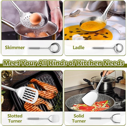E-far Cooking Utensils Set, 10-Piece Stainless Steel Kitchen Utensils - Image 3