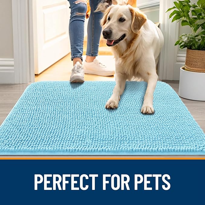 OLANLY Dog Door Mat for Muddy Paws 70x35, Absorbs Moisture and Dirt, Absorbent - Image 6