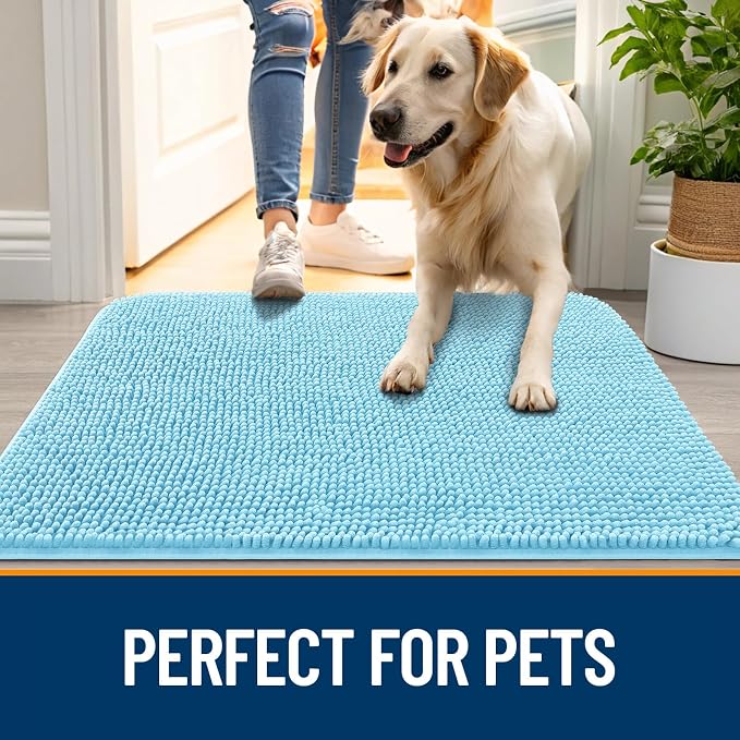 OLANLY Dog Door Mat for Muddy Paws 70x32, Absorbs Moisture and Dirt, Absorbent - Image 6