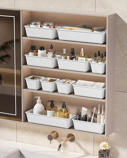 KEMETHY 25 PCS Plastic Drawer Organizers Set, 4 Sizes Vanity Organizer - Image 7