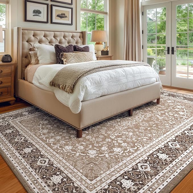 Lessymo 5x7 Area Rugs 5x7, Machine Washable Area Rugs, Super Soft Faux-Wool - Image 3