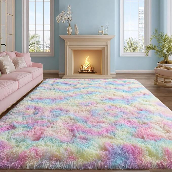 qulint 9x12 Area Rug for Bedroom, Large Soft Shaggy Rugs for Living Room - Image 2