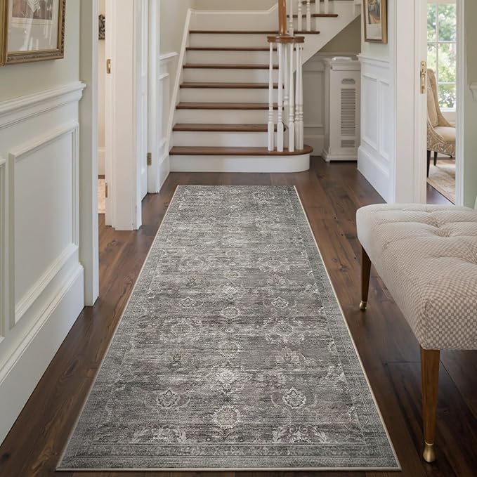 Rugxara 2x6 Runner Rug, Washable Kitchen Rugs, Non Slip Low Pile Area Rug Carpet by Rugxara