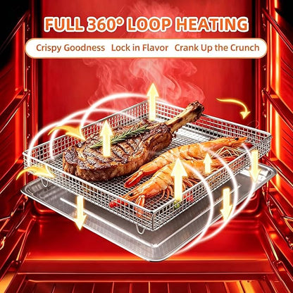 2Pcs Stainless Steel Oven Air Fryer Basket and Tray Replacement - Image 7