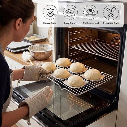 Lounsweer 2 Pack Cooling Racks, 5L x 10.5W x 1H Stainless Steel Wire Rack - Image 4