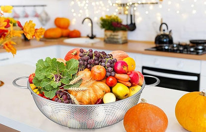 TeamFar Colander Set of 3, Stainless Steel Perforated Metal Colander Strainer - Image 9